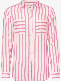 Chemisier à rayures avec col chemise et manches longues