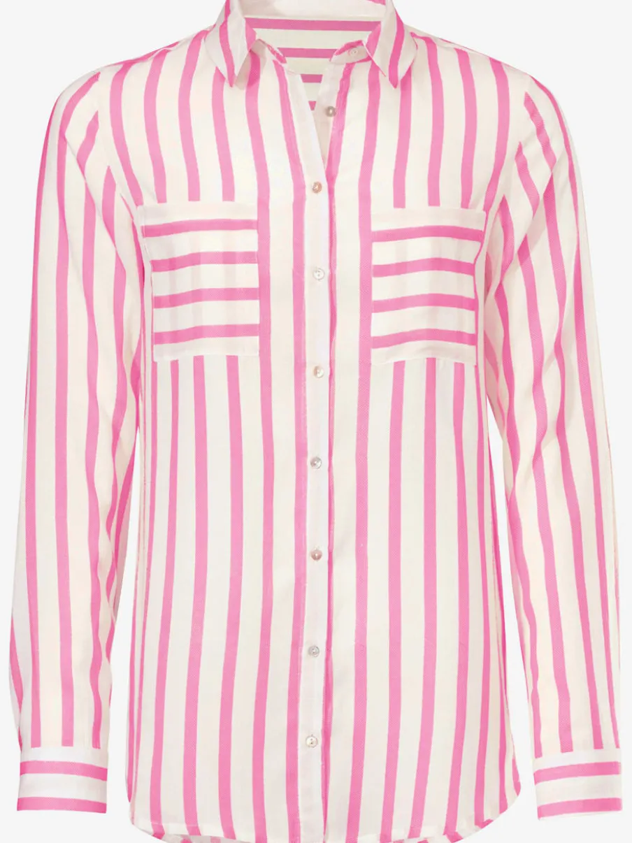 Chemisier à rayures avec col chemise et manches longues
