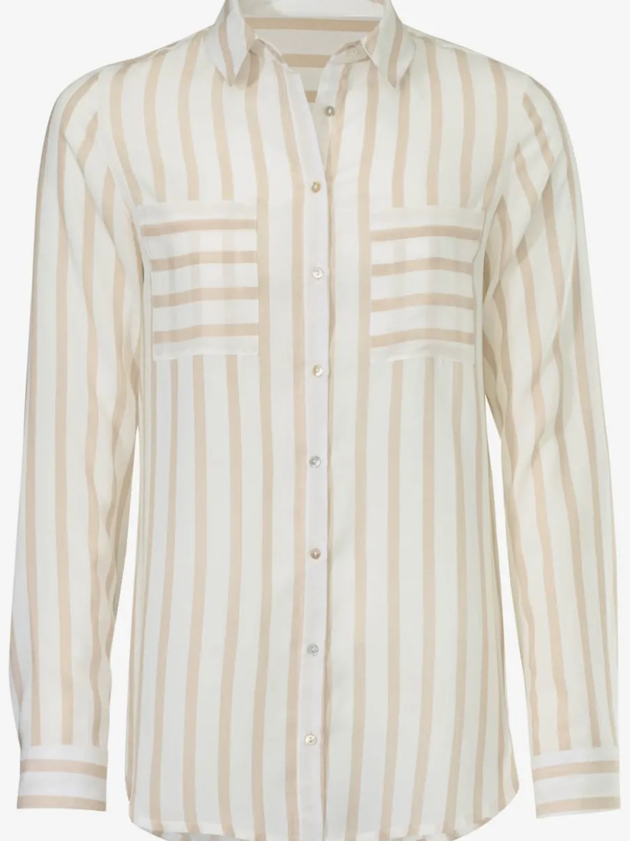 Chemisier à rayures avec col chemise et manches longues
