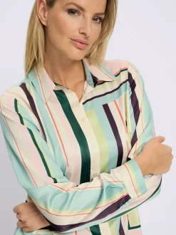 Chemisier à rayures avec col chemise et manches longues