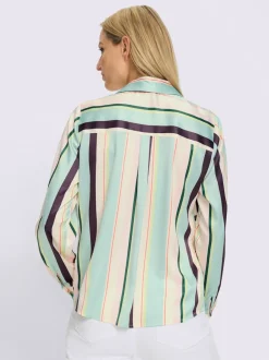 Chemisier à rayures avec col chemise et manches longues