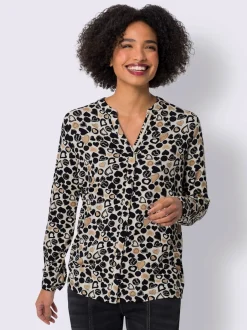 Chemisiers avec col en V à motif cœur féminin