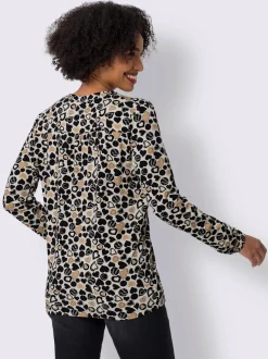 Chemisiers avec col en V à motif cœur féminin