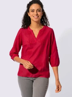 Chemisiers en coton avec broderie florale en 3D