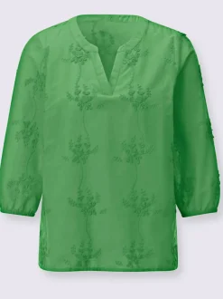 Chemisiers en coton avec broderie florale en 3D