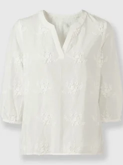 Chemisiers en coton avec broderie florale en 3D