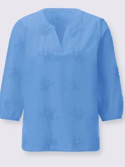 Chemisiers en coton avec broderie florale en 3D
