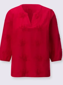 Chemisiers en coton avec broderie florale en 3D
