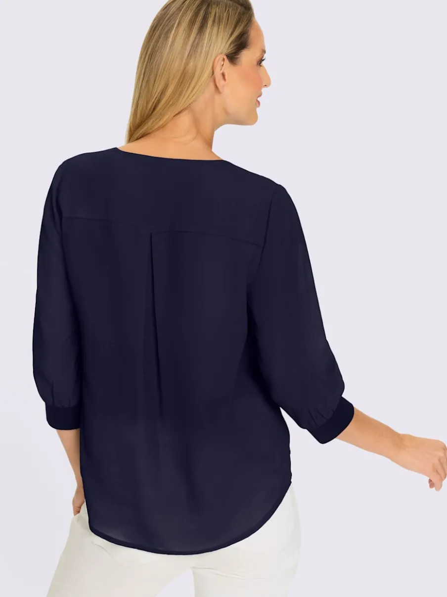 Chemisiers en crêpe léger à manches transparentes extensibles