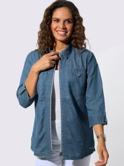 Chemisiers en jean avec col chemise et poches
