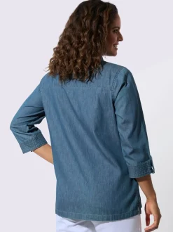 Chemisiers en jean avec col chemise et poches