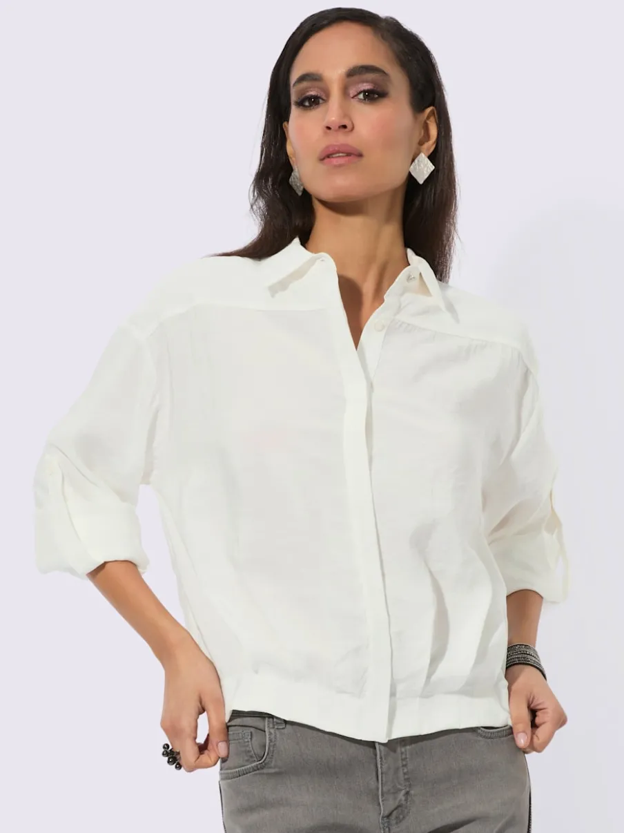 Chemisiers en modal avec col chemise et manches longues