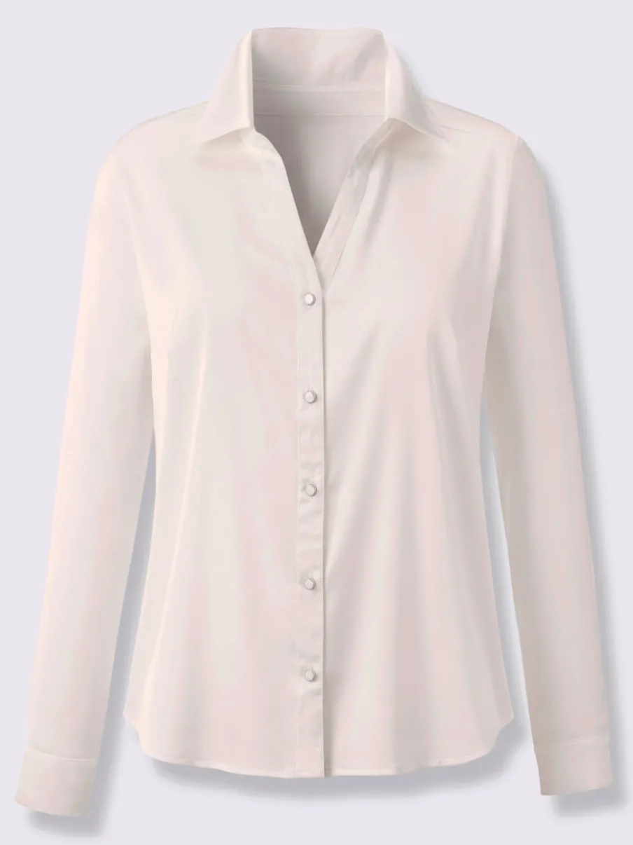 Chemisiers en satin avec col chemise et manches longues