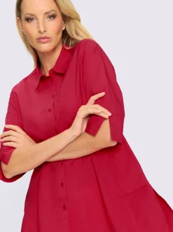 Chemisiers longs avec col chemise et manches 3/4