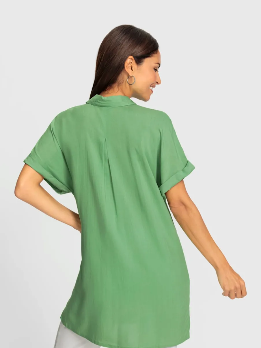 Chemisiers longs à col chemise et manches décontractées