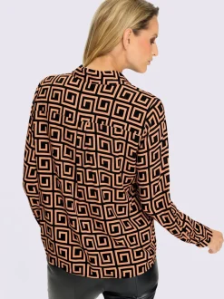 Chemisiers à motifs graphiques avec col chemise boutonné