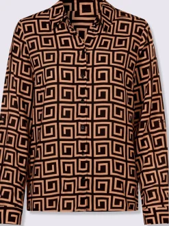 Chemisiers à motifs graphiques avec col chemise boutonné
