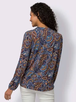 Chemisiers à motifs paisley avec encolure V et manches longues