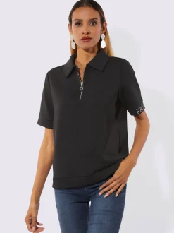 Col polo sportif manches courtes sweatshirt interlock modal doux
