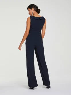 Combinaison à jambes larges avec ceinture ajustable fluide