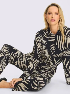 Combinaison à motif imprimé avec col chemise et poches