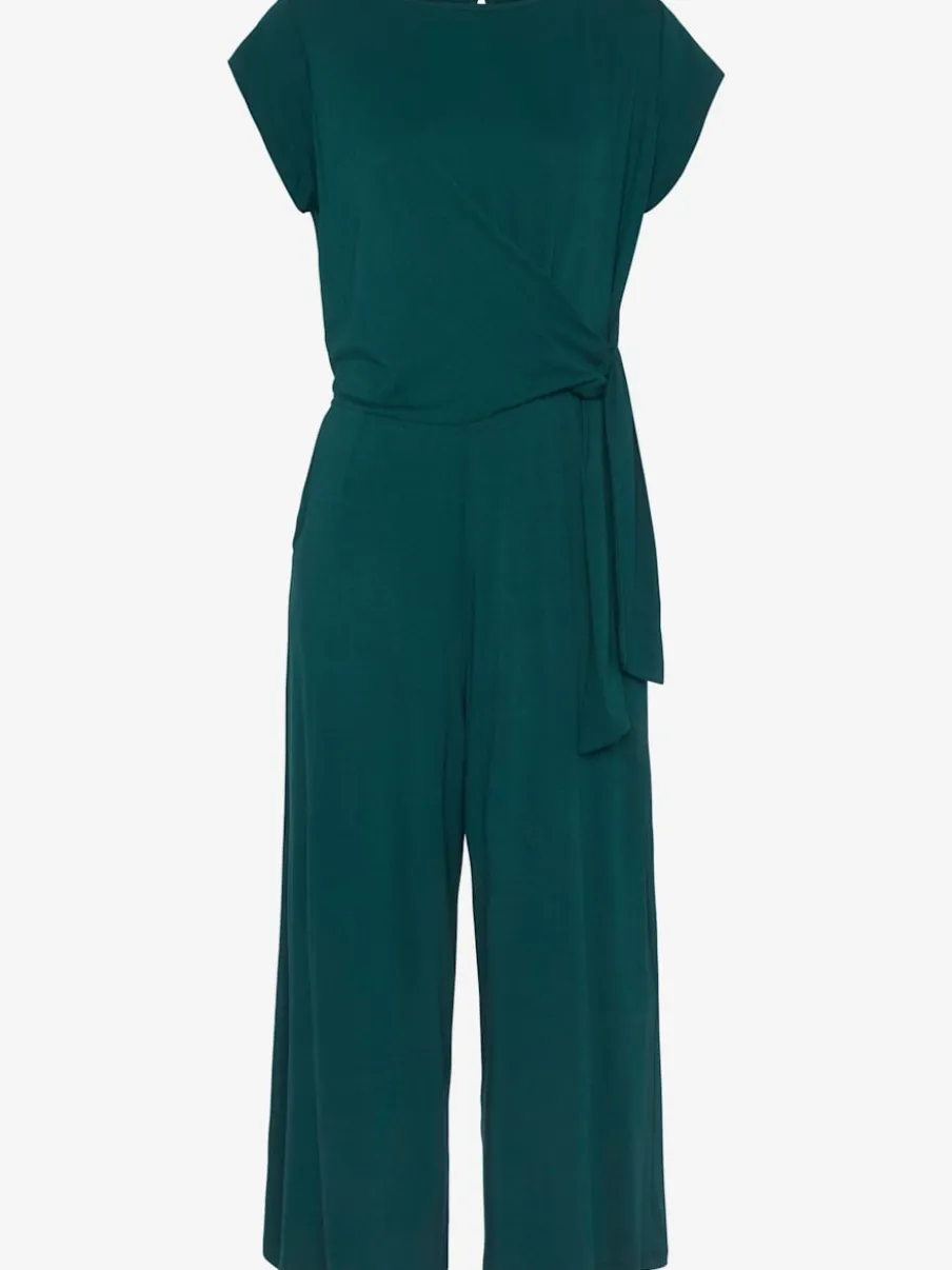 Combinaison pantalon large avec encolure ronde et manches courtes