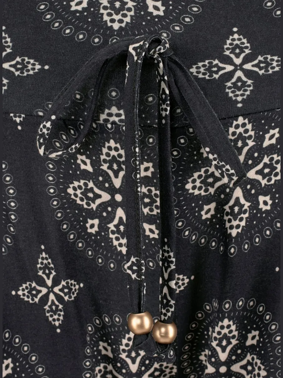 Corsaire d'été en viscose à imprimé floral avec ceinture élastique