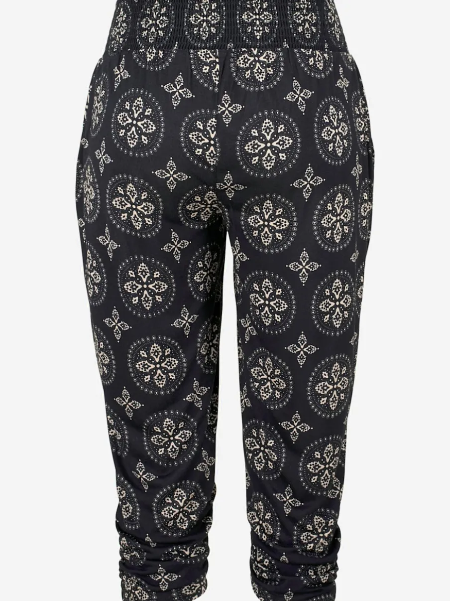 Corsaire d'été en viscose à imprimé floral avec ceinture élastique
