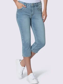 Corsaire en jean avec cinq poches et extensibilité agréable