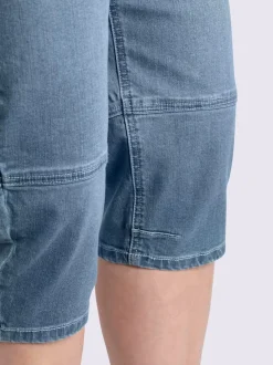 Corsaire en jean ceinture élastique au dos