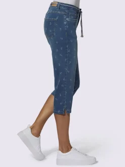 Corsaire en jean à 5 poches avec ceinture à nouer