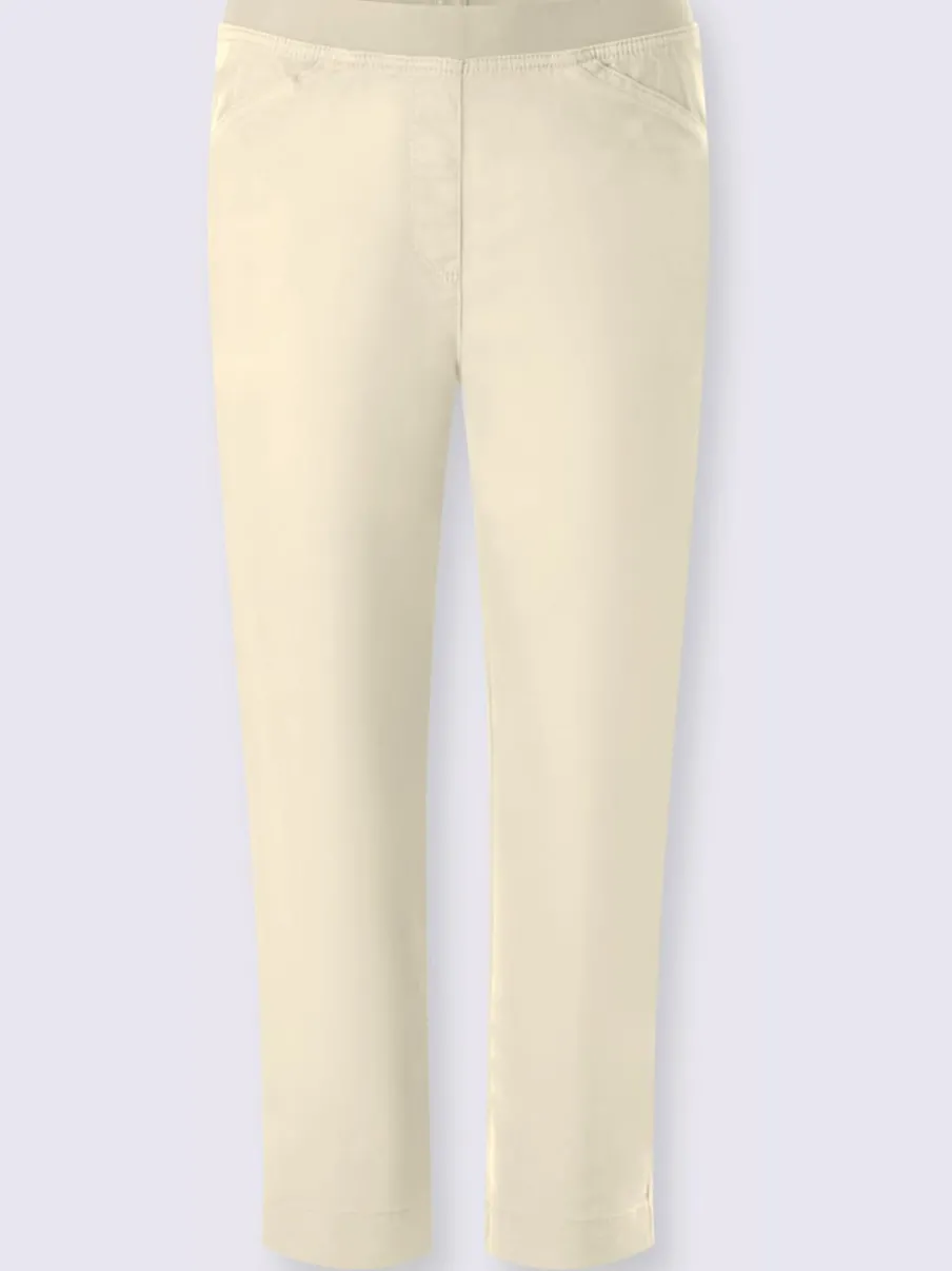 Corsaire à poches avec ceinture élastique et broderie décorative