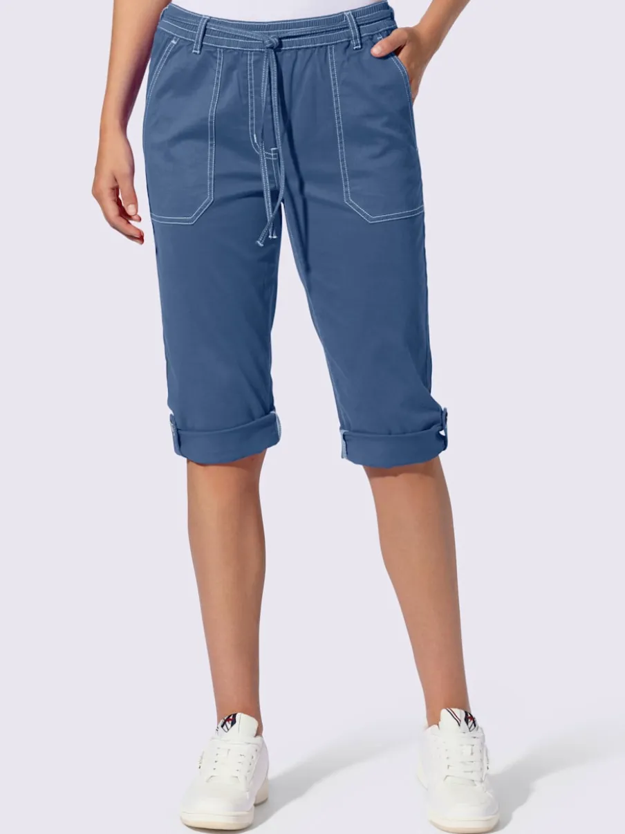 Corsaires en coton extensible avec ceinture élastique pratique