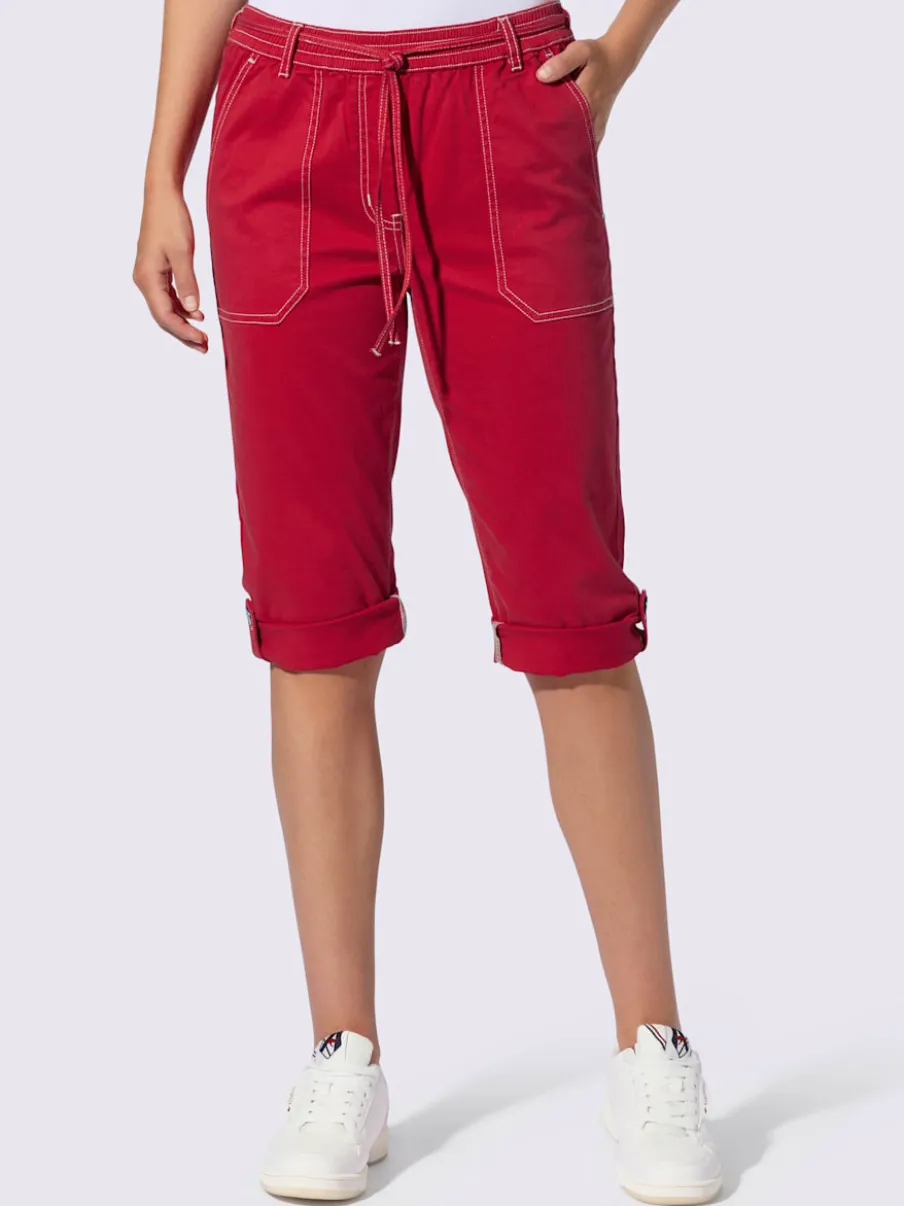 Corsaires en coton extensible avec ceinture élastique pratique