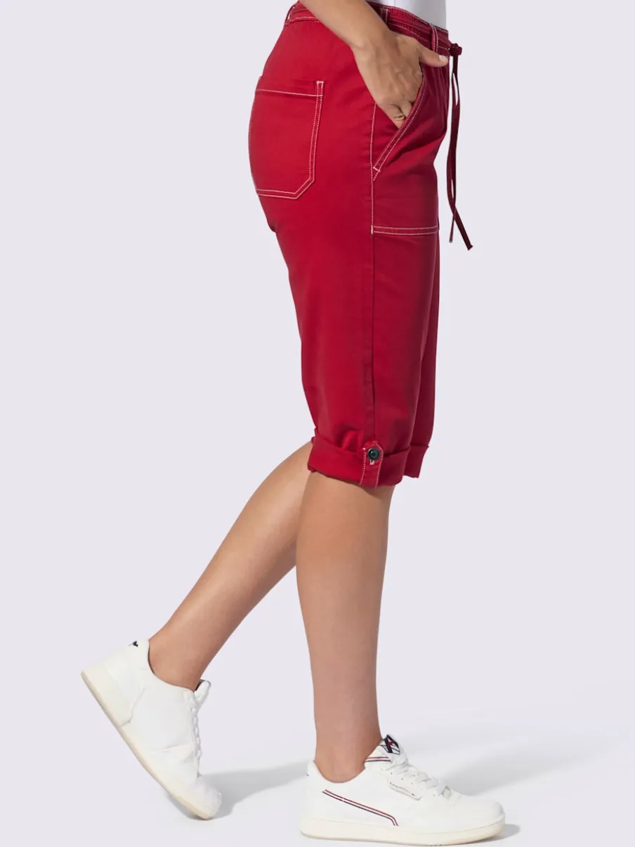 Corsaires en coton extensible avec ceinture élastique pratique