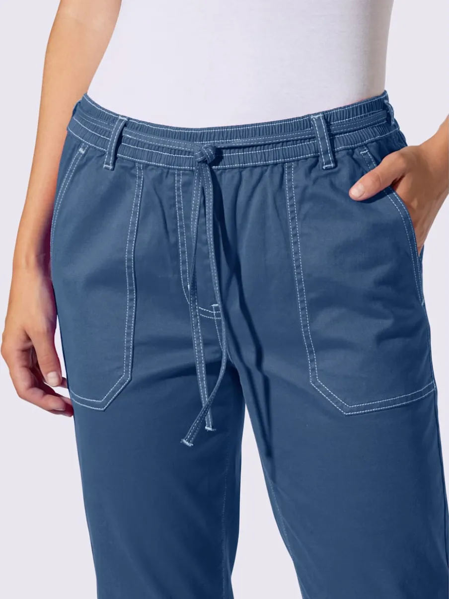 Corsaires en coton extensible avec ceinture élastique pratique