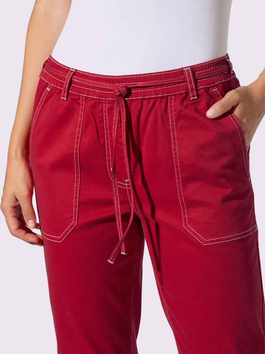 Corsaires en coton extensible avec ceinture élastique pratique