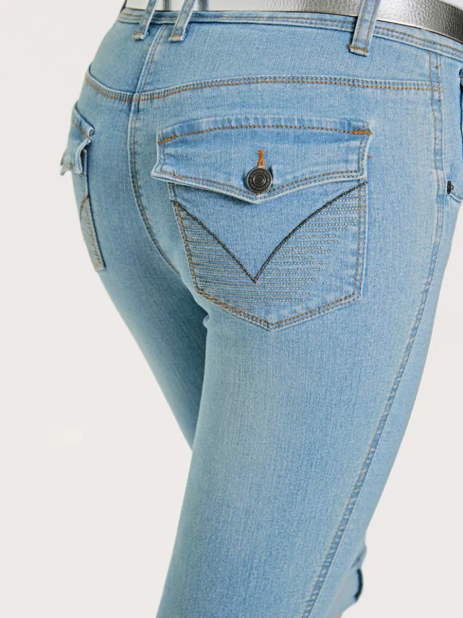 Corsaires en jean avec Power Mesh et élasticité intégrée