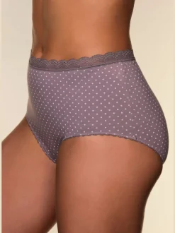 Culotte taille haute slip taille haute avec joli bord en dentelle