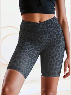 Cycliste à motifs léopard avec large ceinture confortable