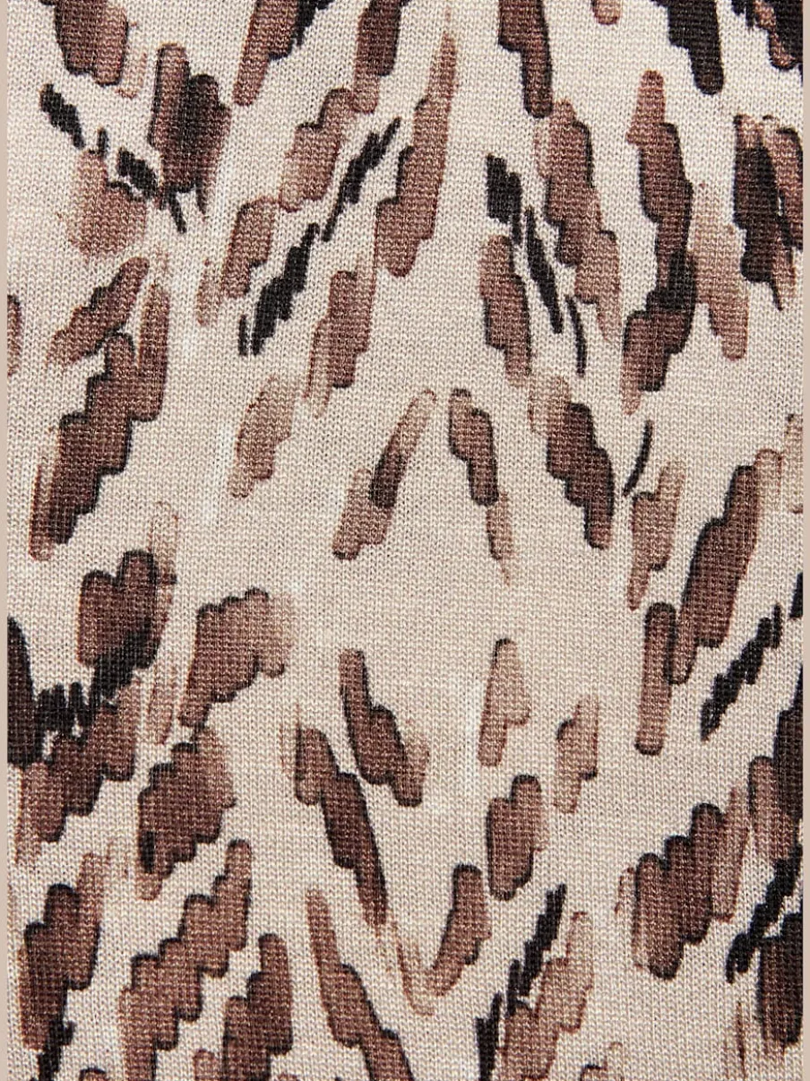 Débardeur avec encolure ronde et détails contrastés en viscose fluide
