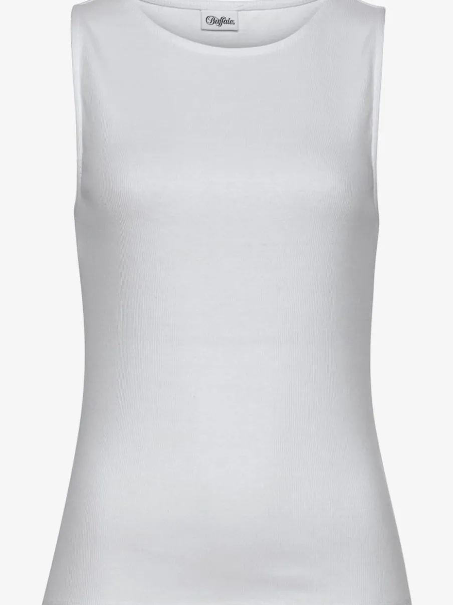 Débardeur basique à larges bretelles en coton extensible