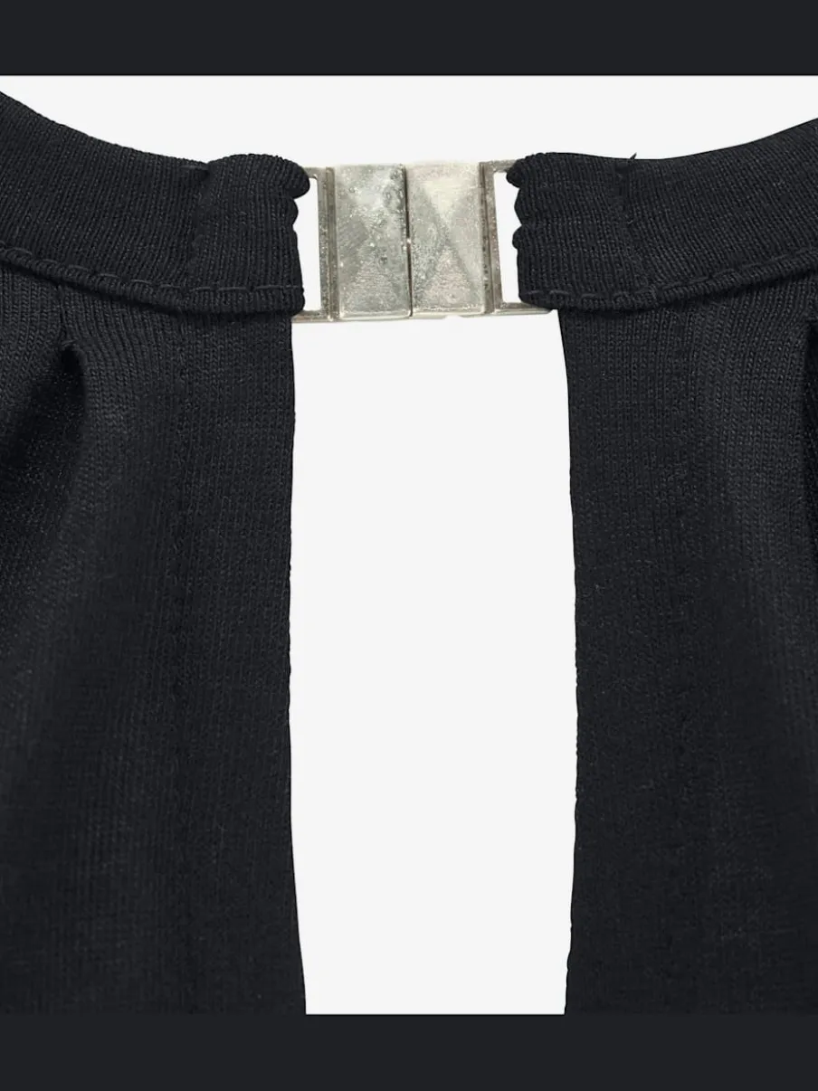 Débardeur à col avec fente et boucle décorative en viscose