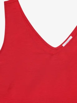 Débardeur à col en V avec ourlet arrondi et coupe décontractée