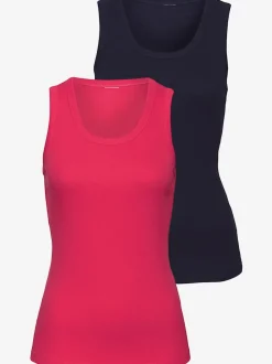 Débardeur à col rond sans manches en coton extensible