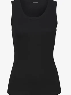 Débardeur à col rond sans manches en coton extensible