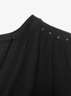 Débardeur col V avec patte aux épaules et pierres fantaisie
