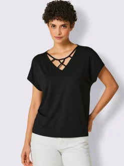 Débardeur doux à encolure originale et mancherons tendance