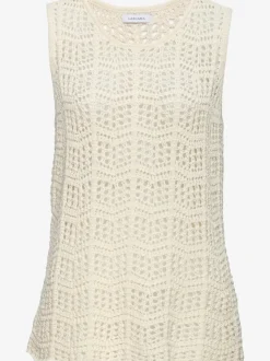 Débardeur d'été en tricot avec encolure ronde et larges bretelles