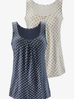 Débardeur à encolure arrondie avec plis et motifs discrets